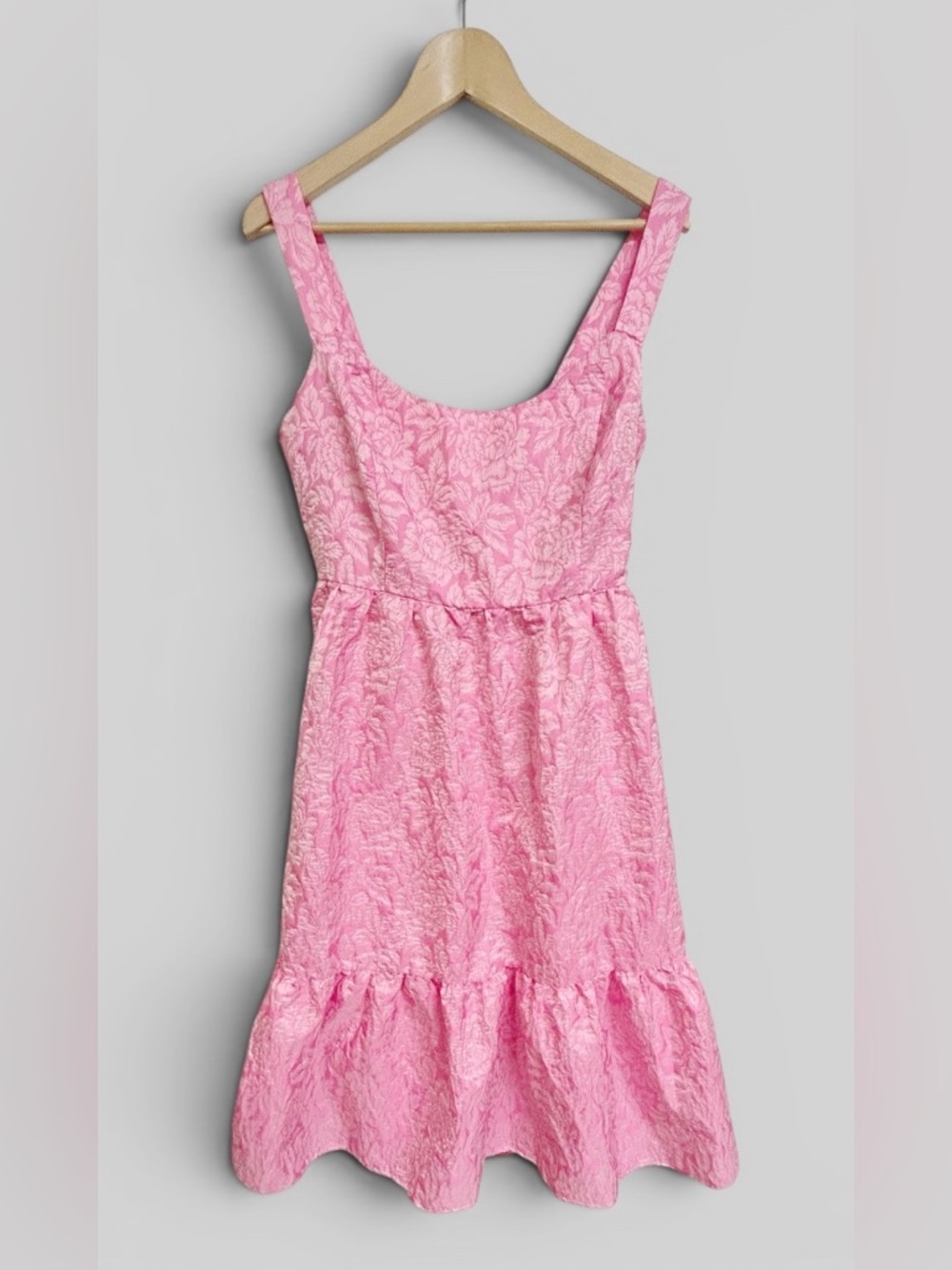 Lulus Spanish Getaway Pink Floral Lace-Up Midi Dress With Pockets Size XL - Picture 2 of 10